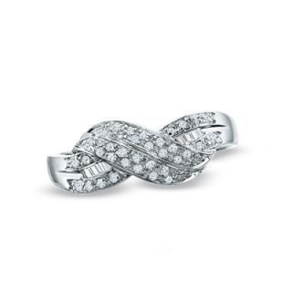 clearance 1 6 ct t w diamond twist band in 10k white gold orig $ 359