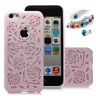 Cocoz New Releases Romantic Pink Rose Carved Palace Roses Fashion Design Hard Case Cover Skin Protector for Iphone 5c At&t Sprint Verizon Retail Packing(pc)  H003: Cell Phones & Accessories