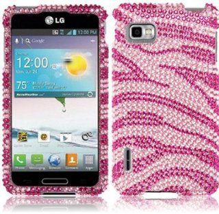 LF Pink Zebra Rhinestone Case Cover, Lf Stylus Pen and Wiper Bundle Accessory for (Virgin, Sprint) LG Optimus F3 LS720, VM720: Cell Phones & Accessories