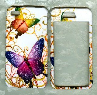 purple butterfly apple iPhone 4 4G faceplate snap hard cover case Cell Phones & Accessories