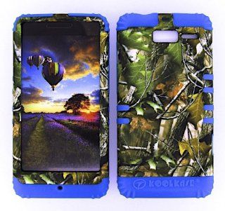 Case Cover Soft For Motorola Droid RAZR M XT907 Hard Blue Skin+Camo Leaves Snap: Cell Phones & Accessories