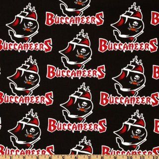 NFL Cotton Broadcloth Tampa Bay Buccaneers Red/Black Fabric  