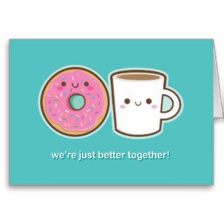 Kawaii Coffee & Doughnut Card