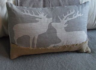 braying stag cushion by helkatdesign