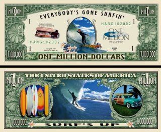 Surfing "Surfs Up" Novelty $Million Dollar Bill Collectible : Other Products : Everything Else