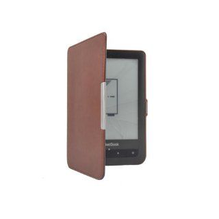 Brown Magnetic Ultra Slim Leather Cover Sleeve Case for Pocketbook Touch 622 and Pocketbook Touch Lux 623: MP3 Players & Accessories