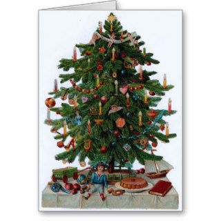 Vintage Christmas Tree Greeting Card