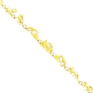 14K Gold Noah's Ark Fancy Link Bracelet 7": Jewelry
