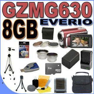 JVC Everio GZ MG630 60GB Hard Drive HDD 40x Optical Zoom Digital Camcorder (Red) BigVALUEInc Accessory Saver 8GB BP823 Battery/Rapid Charger Filter/Lens Bundle : Hard Disk Drive Camcorders : Camera & Photo