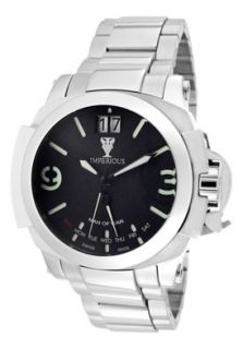 Imperious IMP1048  Watches,Mens Man Of War Day Retrograde Black Dial Stainless Steel, Casual Imperious Quartz Watches