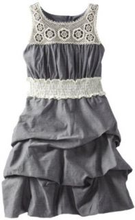 My Michelle Girls 7 16 Lace Dress, Chambray, 7: Special Occasion Dresses: Clothing