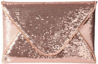BCBG Harlow Sequin NDO638EV Clutch,Blush,One Size: Shoes