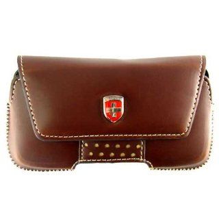 Authentic **SWISS ARMY** Leatherware iPhone 4S Carrying Case Brown + Live * Laugh * Love VG Wrist Band!!!: Cell Phones & Accessories