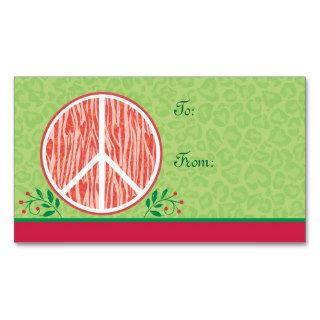 Christmas Peace Gift Tag Business Card Templates
