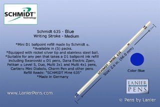 Schmidt 635 Mini D1 Refill 5 Pack   Blue : Pen Refills : Office Products