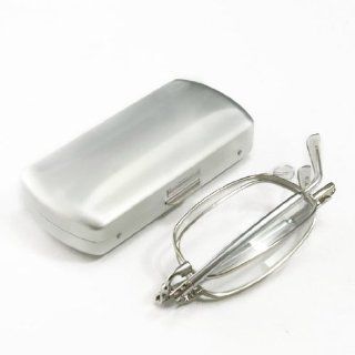 Mini Compact Eyewear Protective Case + Full Frame Clear Lens Pocket Folding Eyeglasses +1.50  Magnifiers For Reading 