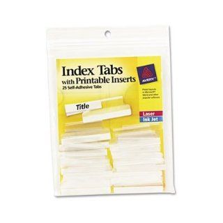 Avery Self Adhesive Tabs w/Printable Inserts, 1 1/2 in, White 25/Pk   AVE16230 : Index Tabs : Office Products