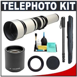 Phoenix 650 1300mm Super Telephoto Zoom Lens with 2x Teleconverter, 67 Inches Monopod Kit for Nikon Digital SLR Cameras : Digital Slr Camera Lenses : Camera & Photo