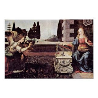 Annunciation By Leonardo Da Vinci Posters