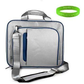 High Quality Gray with Blue Trim Messenger Carrying Case for Toshiba Satellite 15.6 Inch LED Laptop (L755 S5271 , P755 S5274 , C655D S5134 , C655D S5230 , P755 S5270) + Vangoddy Live*Laugh*Love Wristband: Computers & Accessories