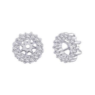 14K White Gold 1/4 ct. Diamond Earring Jackets Katarina Jewelry