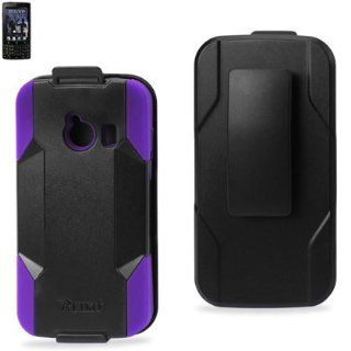 Holster Combo/KICKSTAND Premium Hybrid Case for Huawei M660 black/purple (SLCPC09 HWM660BKpp): Cell Phones & Accessories