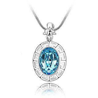 Charm Jewelry Swarovski Crystal Element 18k Gold Plated Aquamarine Blue Constellation Necklace   Libra Necklace Z#660 Zg4d92f2: Jewelry