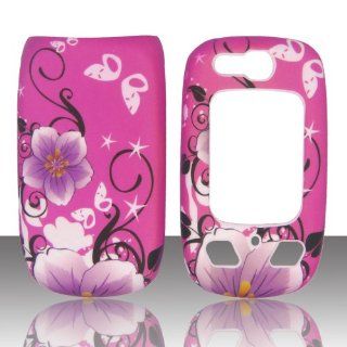 Purple Flowers on Hotpink Samsung Convoy 2 U660 Verizon Case Cover Phone Snap on Cover Case Faceplates: Cell Phones & Accessories