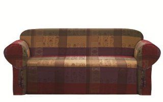 Chezmoi Collection Gitano Burgundy Purple Green Gold Heavy duty Jacquard Couch/sofa Cover Slipcover  