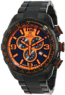 Swiss Precimax Men's SP13126 Deep Blue Pro III Orange Dial Black Stainless Steel Band Watch: Swiss Precimax: Watches