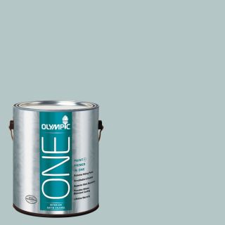 Olympic One 124 fl oz Interior Satin Misty Surf Latex Base Paint and Primer in One with Mildew Resistant Finish