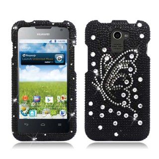 Aimo HWM931PCLDI669 Dazzling Diamond Bling Case for Huawei Premia M931   Retail Packaging   Butterfly Black: Cell Phones & Accessories