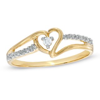 Heart Shaped Diamond Accent Ring in 10K Gold   Zales