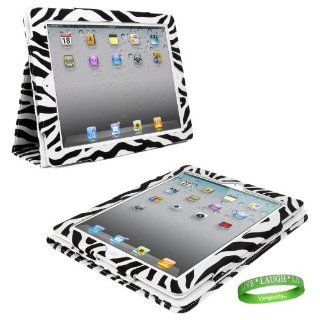 Black & White Zebra iPad Skin Cover Case Stand with Screen Flap and Sleep Function for all Models of Apple iPad NEW (3rd Generation, wifi , + AT&T 3G , 16 GB , 32GB , MC770LL/A , MC980LL/A , MC916LL/A, ect..) + Live * Laugh * Love Vangoddy Trademar
