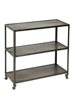 Industrial Trolley Console Table by Bois et Cuir by CDI Intl