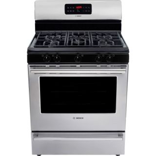 Bosch 300 Series 5 Burner Freestanding 5 cu ft Self Cleaning Gas Range (Stainless) (Common: 30 in; Actual 29 in)