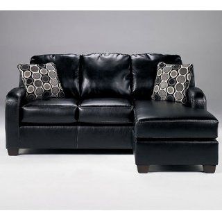 Devin Durablend Black Sofa Chaise   Ashley Furniture Sectional