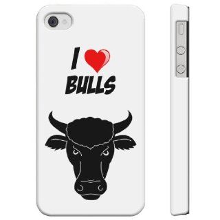 SudysAccessories I Love Heart BULLS iPhone 4 Case iPhone 4S Case   SoftShell Full Plastic Direct Printed Graphic Case: Cell Phones & Accessories