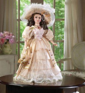 Porcelain Victorian Doll In Elegant Dress W/ Puff by Winston Brands: Toys & Games