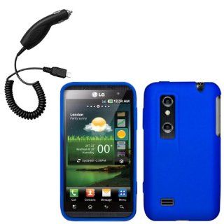 Cbus Wireless Blue Silicone Case / Skin / Cover & Car Charger for LG Thrill 4G / Optimus 3D: Cell Phones & Accessories