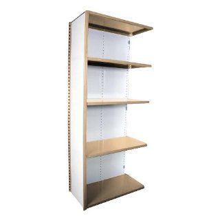 Equipto 673 5A V Grip 18 Gauge Heavy Duty Steel Closed Shelf Add On Unit with 5 Shelves, 700 lbs Shelf Capacity, 36" Width x 84" Height x 18" Depth, Putty: Tool Utility Shelves: Industrial & Scientific