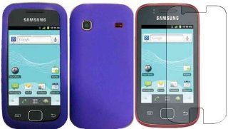 Dark Purple Silicone Jelly Skin Case Cover+LCD Screen Protector for Samsung Repp R680: Cell Phones & Accessories