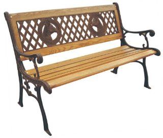 DC America SL677CO BR Champions Park Bench, Cast Iron Frame and Hardwood Slats, Rust Resistant Bronze Finish : Outdoor Benches : Patio, Lawn & Garden
