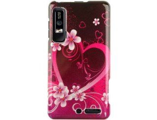 Hard Plastic Purple Love Design Phone Protector Case for Motorola Droid 3: Cell Phones & Accessories
