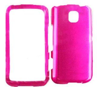 ACCESSORY HARD FACEPLATE CASE COVER FOR LG OPTIMUS M / OPTIMUS C MS 690 CRYSTAL SOLID HOT PINK: Cell Phones & Accessories