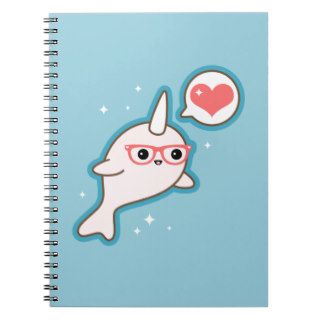 Cute Nerd Narwhal Note Book