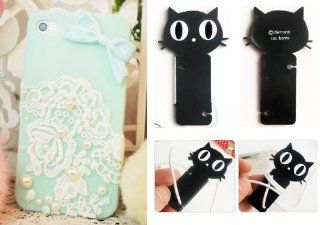 Pearl Lace 3D Bow DIY Handmade Coque Case for Iphone 5 or 5S (Package Included Cord Wrap): Cell Phones & Accessories
