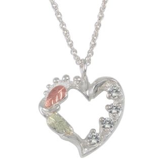 Black Hills Gold 1/5 CT. T.W. Diamond Heart Pendant in Sterling Silver