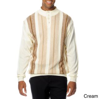 Steve Harvey Steve Harvey Mens Long Sleeve 4 Button Knit Sweater Off White Size Medium
