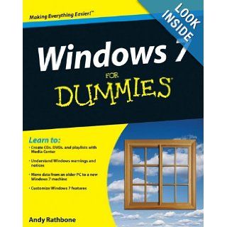 Windows 7 For Dummies Andy Rathbone 9780470497432 Books